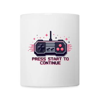 Press Start - Retro Gaming - Tasse - Weiß - Vorne
