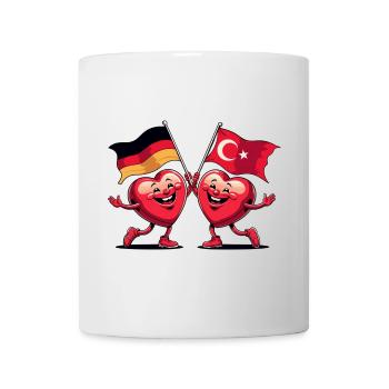 Germany and Turkey hearts - Mug - white - Front