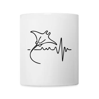 Eleganter Manta – Minimalistisches Ozean-Design - Tasse - Weiß - Vorne