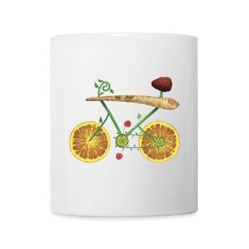 Fruchtiges Fahrraddesign mit Orangenscheiben - Tasse - Weiß - Vorne