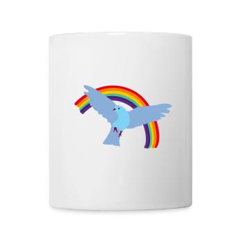 Friedenstaube mit Regenbogen - Tasse - Weiß - Vorne
