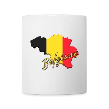 Drapeau de la Belgique, carte drapeau de la Belgique - Mug blanc - blanc - Devant