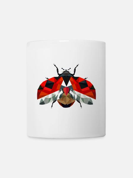 Coccinelle volante dans des tons rouges vifs - Mug blanc - blanc