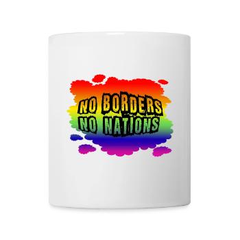 Stop AfD contre la droite, la démocratie, la diversité, la gauche - Mug blanc - blanc - Devant