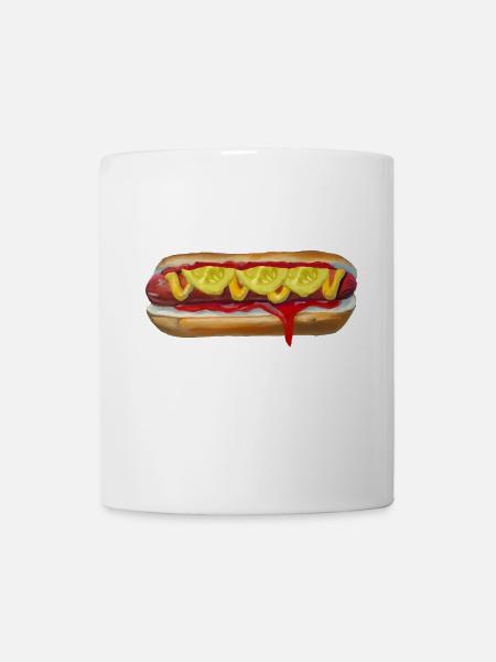 Farbexplosiver Hotdog Malerei - Tasse - Weiß