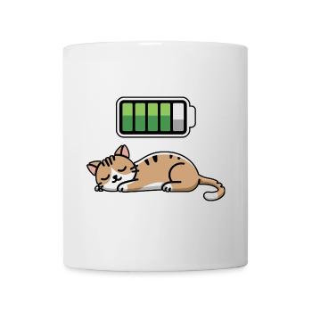 Cat Sleeping Recharging Night Bedtime - Tasse - Weiß - Vorne