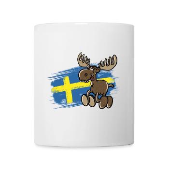 Schweden - Elch - Flagge - Tasse - Weiß - Vorne