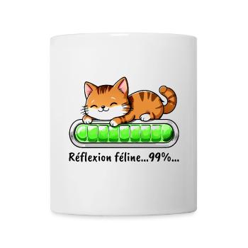 Réflexion Féline à 99% - Chat Mignon - Mug blanc - blanc - Devant