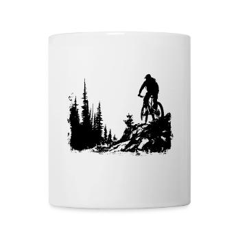 Mountainbike Radfahrer - Tasse - Weiß - Vorne