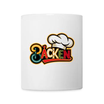 Backen mein Hobby - buntes Bäckermotiv - Tasse - Weiß - Vorne