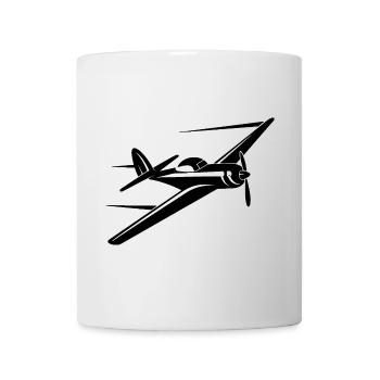 Propeller Plane Drawing - Mug - white - Front