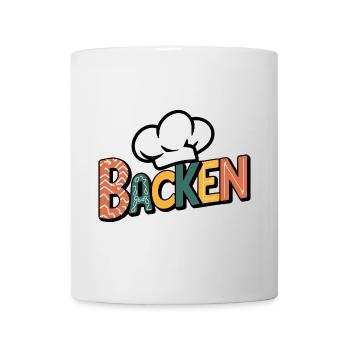 Backen mein Hobby - buntes Bäckermotiv - Tasse - Weiß - Vorne