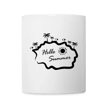 Hello Summer Insel Palmen - Tasse - Weiß - Vorne
