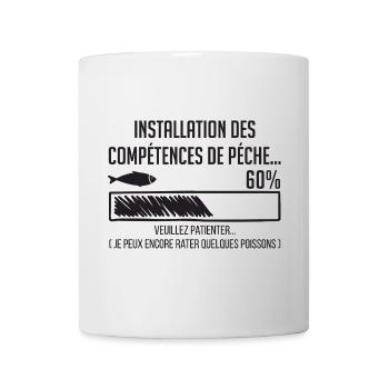 Pêche Humour Barre Progression 60% - Mug blanc - blanc - Devant