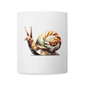 Geometric Snail – Stylized Low-Poly Art - Mug - white - Front