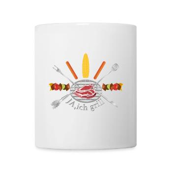 Ja, ich grill! - Männer-Motiv mit Grill & Zubehör - Tasse - Weiß - Vorne