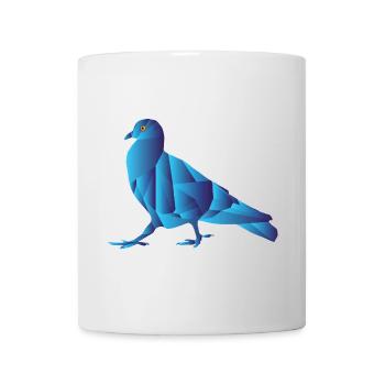 Blue Geometric Abstract Pigeon - Mug - white - Front