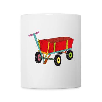 Colourful handcart – motif for children's adventures - Mug - white - Front