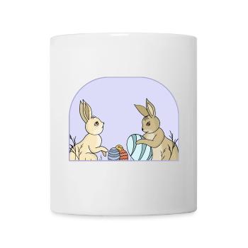 Cute bunnies with eggs - Mug - white - Front