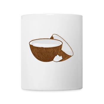 Coconut Halves – Tropical Fruit Motif - Mug - white - Front