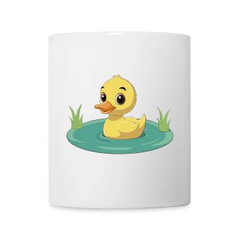Glückliches Entlein schwimmt auf dem Teich - Tasse - Weiß - Vorne