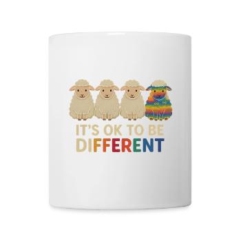 Es ist OK, anders zu sein – Neurodivergentes Schaf - Tasse - Weiß - Vorne