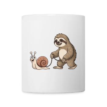 Faultier und Schnecke - Tasse - Weiß - Vorne
