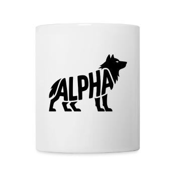 Alpha - Logo de loup motivant - Mug blanc - blanc - Devant