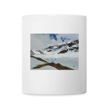 Paysage alpin lac glacé turquoise - Mug blanc - blanc - Devant