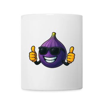 Cool Cute Fig Cartoon Summer Fruits Joy - Mug - white - Front