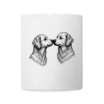 Two dogs in love – Romantic dog couple - Mug - white - Front