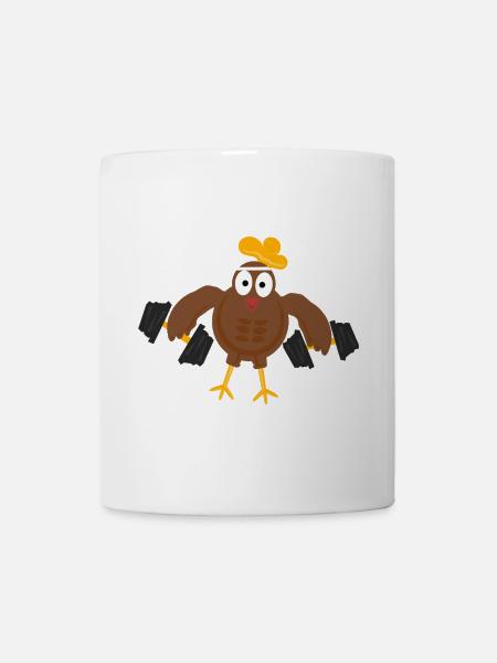Huhn lustiges gym - Tasse - Weiß