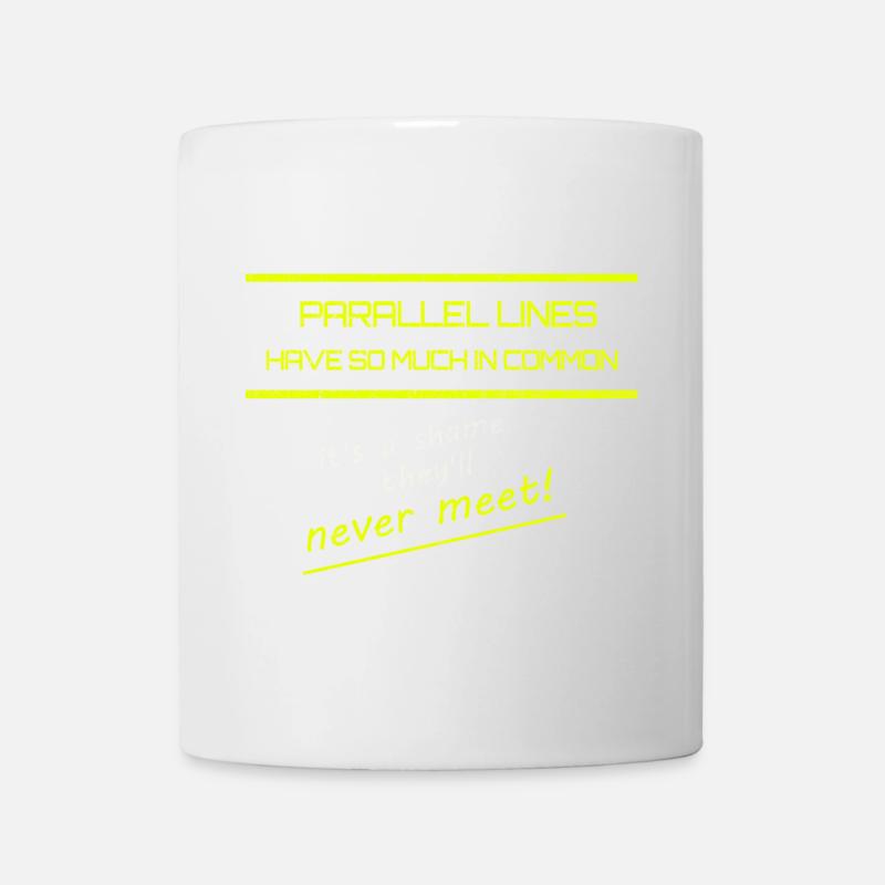 Lustige Parallele Linien Mathe T-Shirt - Tasse - Weiß