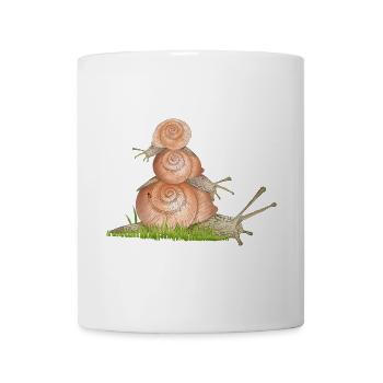 Vineyard snails on snail family excursion - Mug - white - Front