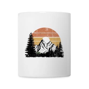 Sonnenuntergang Berg Silhouette Design - Tasse - Weiß - Vorne