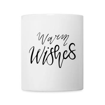 Warm Wishes – Lettrage à la main Design multicolore Var - Mug blanc - blanc - Devant
