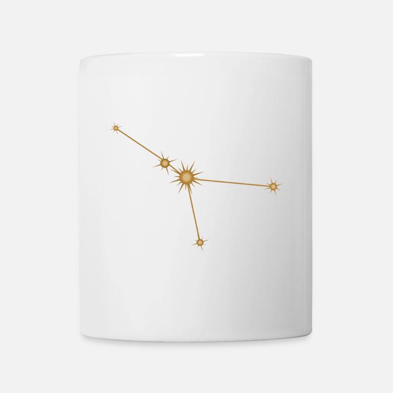 Constellation d’étoiles Cancer Signe de naissance Doré - Mug blanc - blanc
