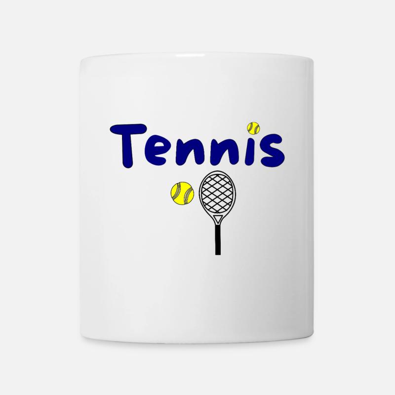 Tennisdesign mit Ball und Schläger - Tasse - Weiß