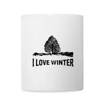 I love winter with a barren bath - Mug - white - Front