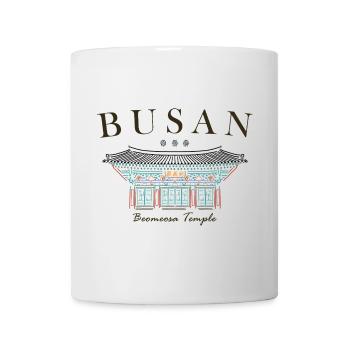 Busan, South Korea, Temple Hand Drawn - Mug - white - Front