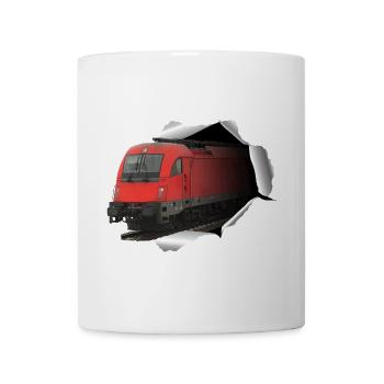 Locomotive 1216 breaks through paper - Mug - white - Front