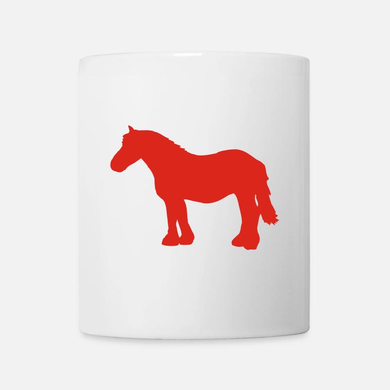 Kaltblut Pferd - Tasse - Weiß