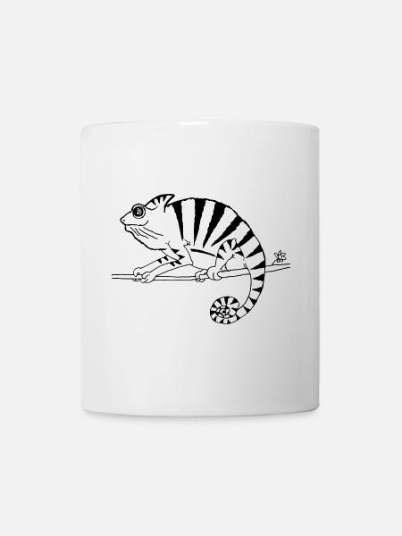 witziges Chamäleon Reptilien - Tasse - Weiß