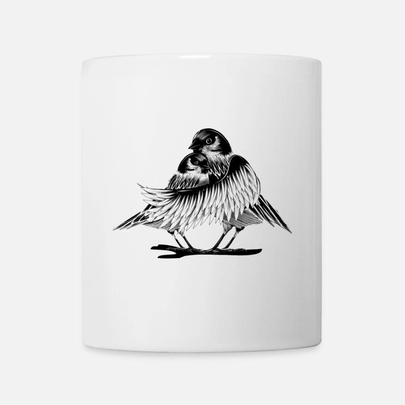 Two enamored birds - Mug - white