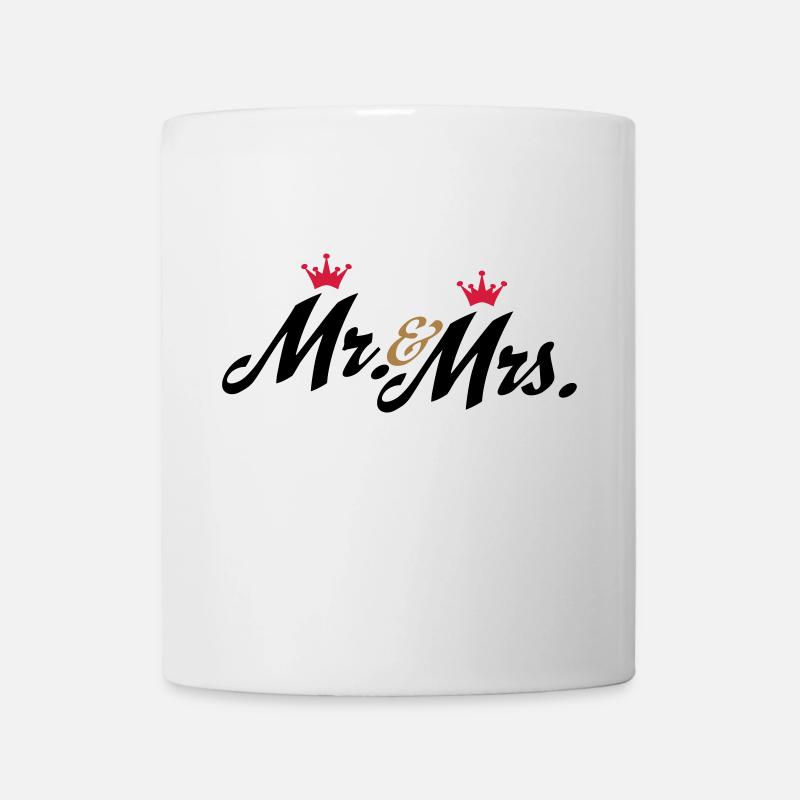 Lustige Geschenke zur Hochzeit, Mr and Mrs - Tasse - Weiß