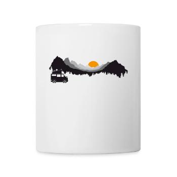 Camping in den Bergen - Tasse - Weiß - Vorne