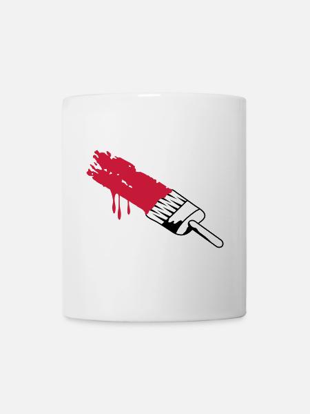 Pinsel mit Farbe - Tasse - Weiß