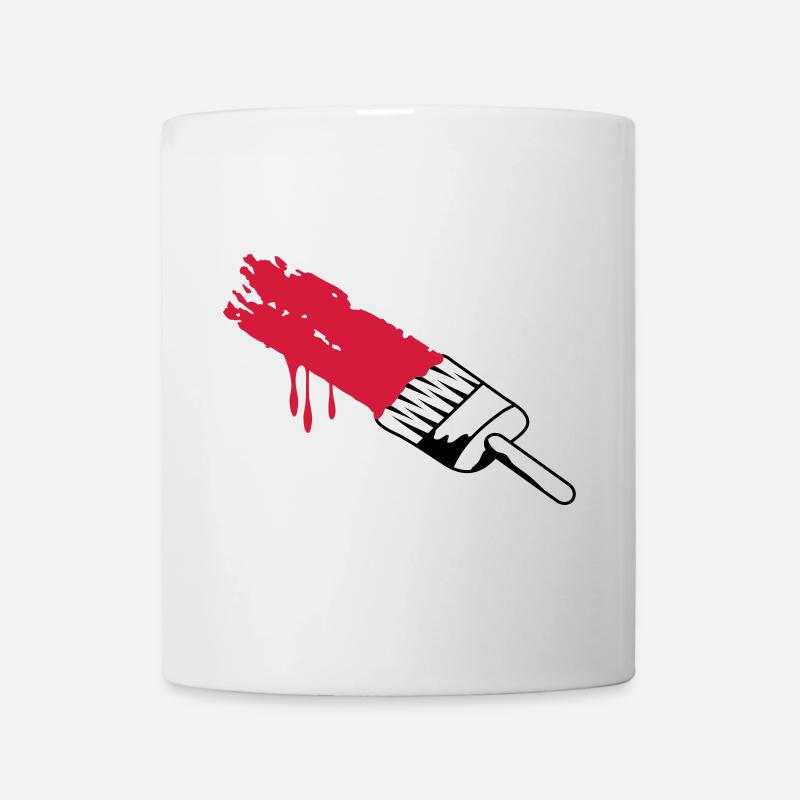 Pinsel mit Farbe - Tasse - Weiß