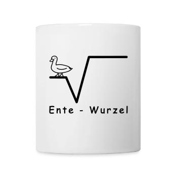 Mathe Ente Wurzel Schule, Uni Witze Text - Tasse - Weiß - Vorne