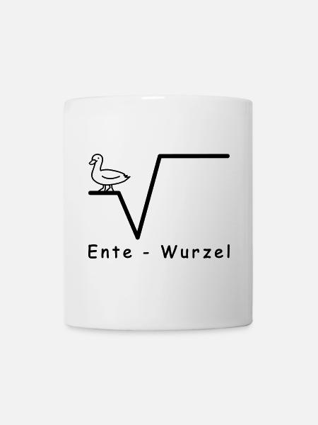 Mathe Ente Wurzel Schule, Uni Witze Text - Tasse - Weiß